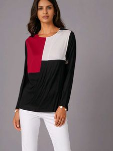 Juneberry Color Block Long Sleeve Top