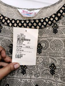 Ethnic Print Beige Flared Summer Dress