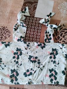 Custom Tailor Made Top With Bow Tie Pattern On Shoulders