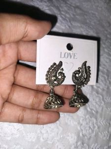 Silver Peacock Jumka