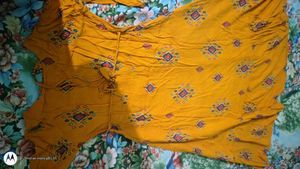 Yellow Printed Dress Material