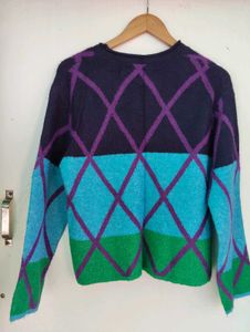 Colorful Geometric Knit Sweater