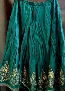 Emerald Green Floral Print Fabric