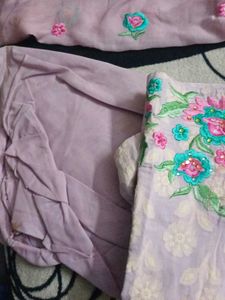 Lavender Colour Stitched Salwar Suit