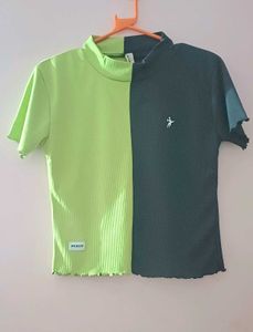 Two-Tone Ribbed Tee