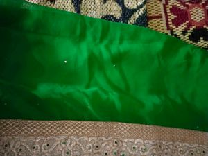Green Saree with Decorative Border