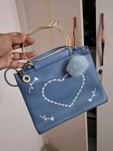 Cute Blue Cat Handle Bag