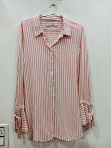 Striped Tie-Sleeve Shirt