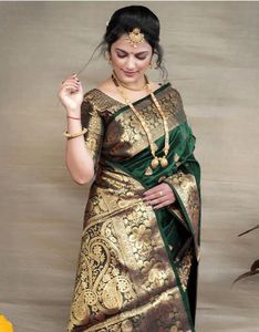 Unused - Elegant Green Banarasi Silk Saree