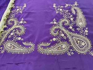 Purple Embroidered Punjabi Suit With Bottom Work