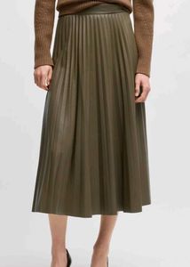 Olive Pleated Skirt