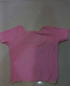 Pink Top with Ribbon Detail