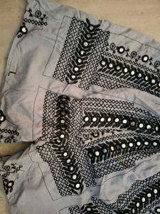 Blue Co-ord set with embroidery