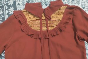 Ruffle Collar Top