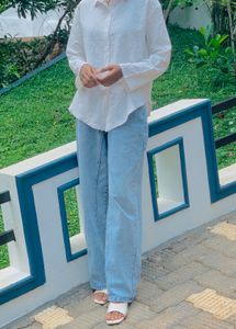 Blue Denim Wide Leg Jean