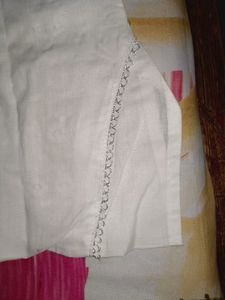White Chikankari Effect Kurta With Back Design