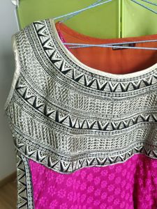 Fuschia Pink Suit With Dupatta And Chudidaar