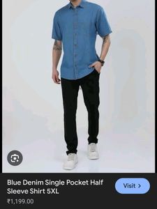 Half Sleeve Blue Denim Shirt