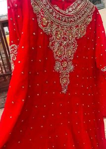 Red heavy Handwork Sharara Set Full Zircon Work