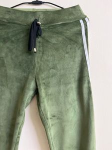 Green Velvet Joggers