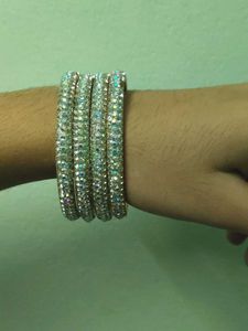 Sparkling Rhinestone Bangles - Set of 4