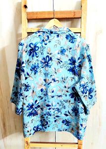 Sky Blue Printed Shirt Size-44