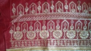 Unstitched Full Suit Mehroon Colour