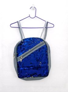 blue/golden backpack