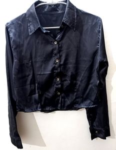 Satin Black Top/Blouse