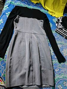 Chic Grey & Black Dress