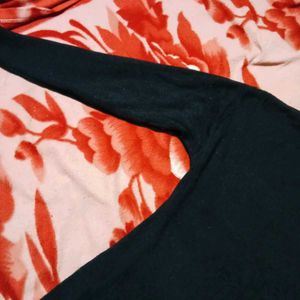 Floral Patterned Knit Sweater