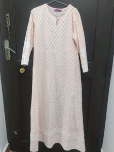Peachy Pink Embroidered Kurta