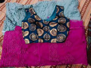 2 saree combo with single blouse