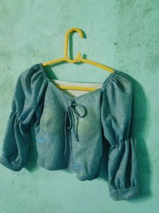 Sparkly Blue Crop Top