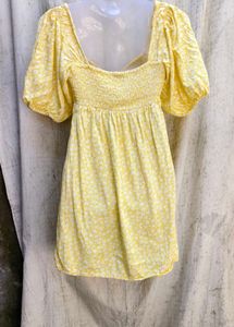 Yellow Floral Mini Dress