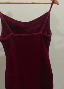 Maroon Velvet Bodycon Mini Dress