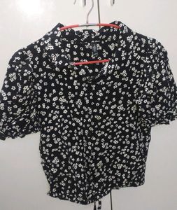 Black&White Floral Top For Girls +Freebies