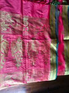 Pink silk Saree