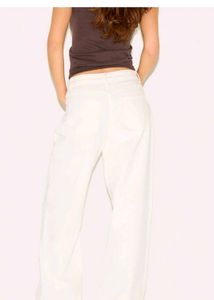 White Wide-Leg Denim Jeans