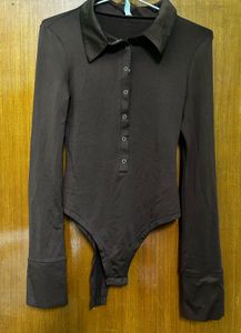 Brown Bodysuit Top
