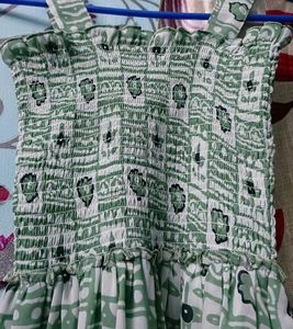 Printed Tie Waist Midi Dress