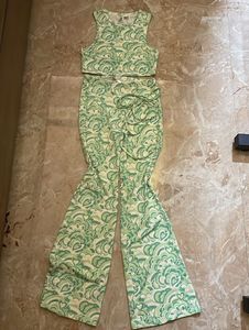 Green Patterned Two-Piece Set