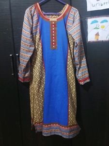 Blue-cream Colour Churidar