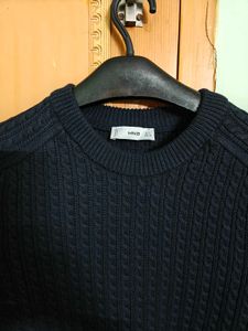 Mango Navy Blue Knit Sweater