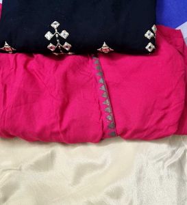 Kurti With 2 two different types of salwars