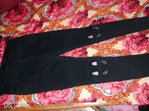 Cute Rabbit Black Jeans