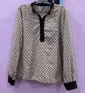 Patterned Long Sleeve Blouse formal