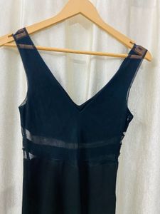 Elegant Black Rhinestone Dress Back Net