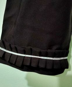 Brown &amp; White Trim Dress with Matching Pants