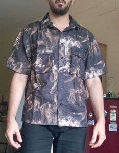 Art Print Button-Down Shirt
